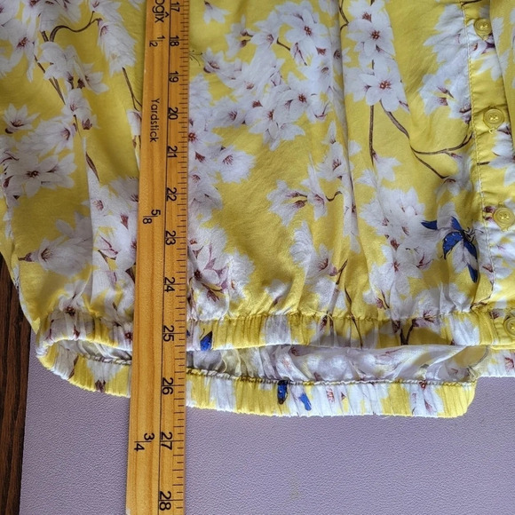 Anna Glover X H&M Butter Yellow Floral Blouse‎ Womens 6 Cottagecore Fairy Summer - Picture 14 of 14